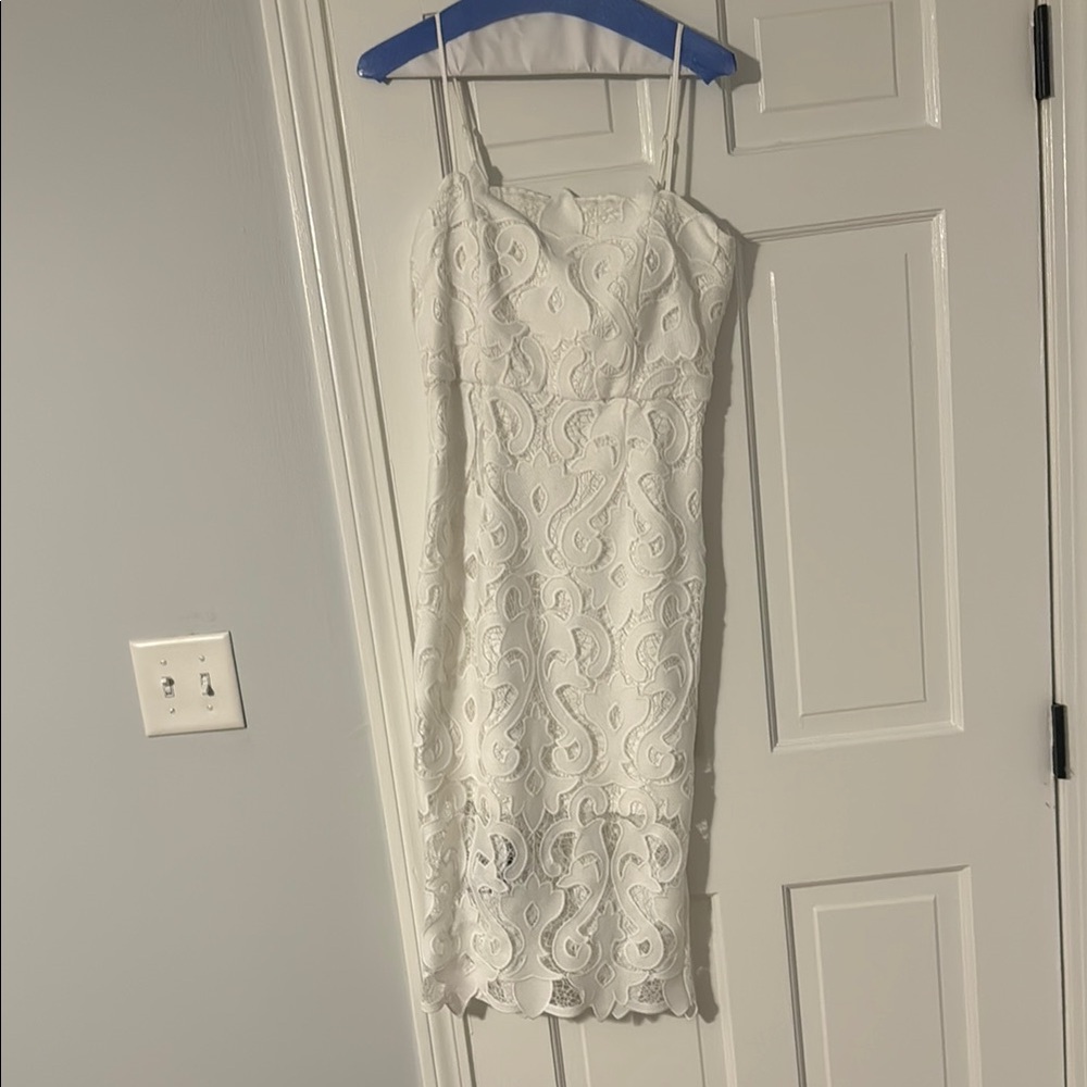 White Lace Midi Dress